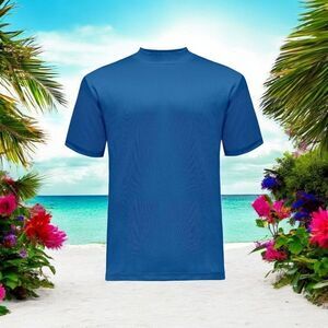 BAGAZIO MEN'S SOLID ROYAL CREW NECK TEE WITH RIBBED COLLAR AND SLEEVE. BM1145